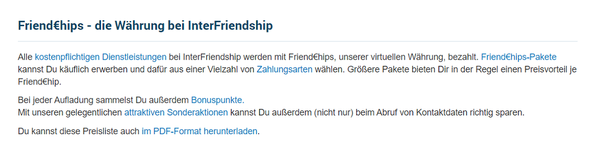 interfriendship kostenlos